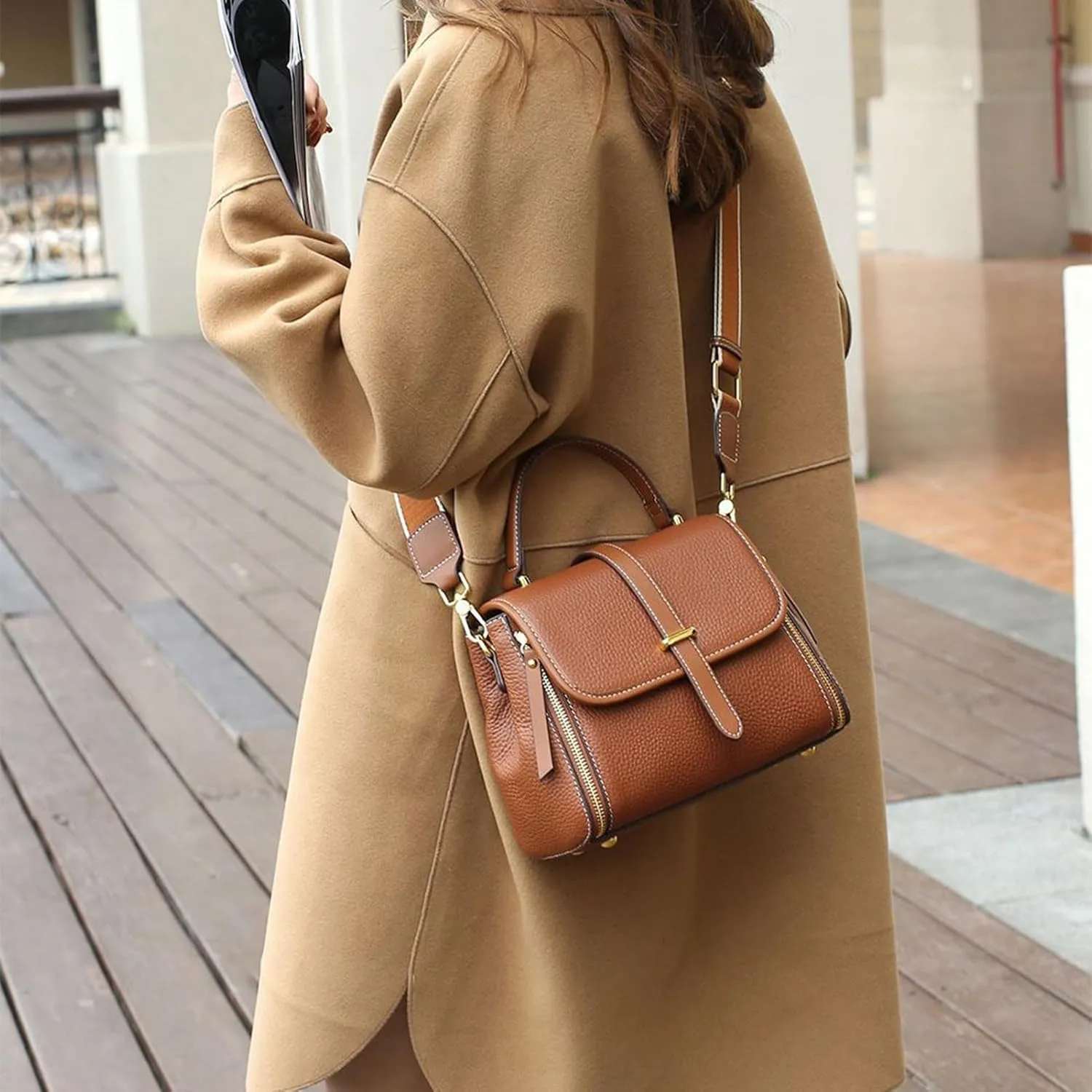 Women's Genuine Leather Purses and Handbag Hobo Bags Satchel Shoulder Bags Ladies Tote Crossbody Bag (C)