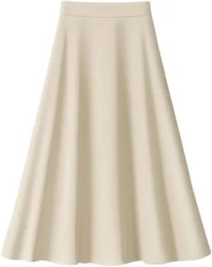 Women's Lightweight Pleated A-Line Skirt  Summer 2025 High-Waisted, Breathable, Elegant Flared Midi Skirt(Light Khaki,28)