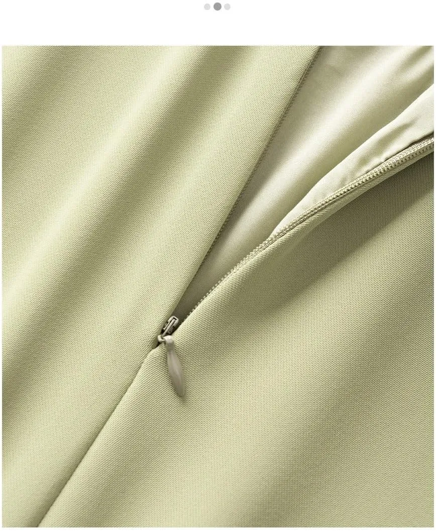 Women's Lightweight Pleated A-Line Skirt  Summer 2025 High-Waisted, Breathable, Elegant Flared Midi Skirt(Light Khaki,28)
