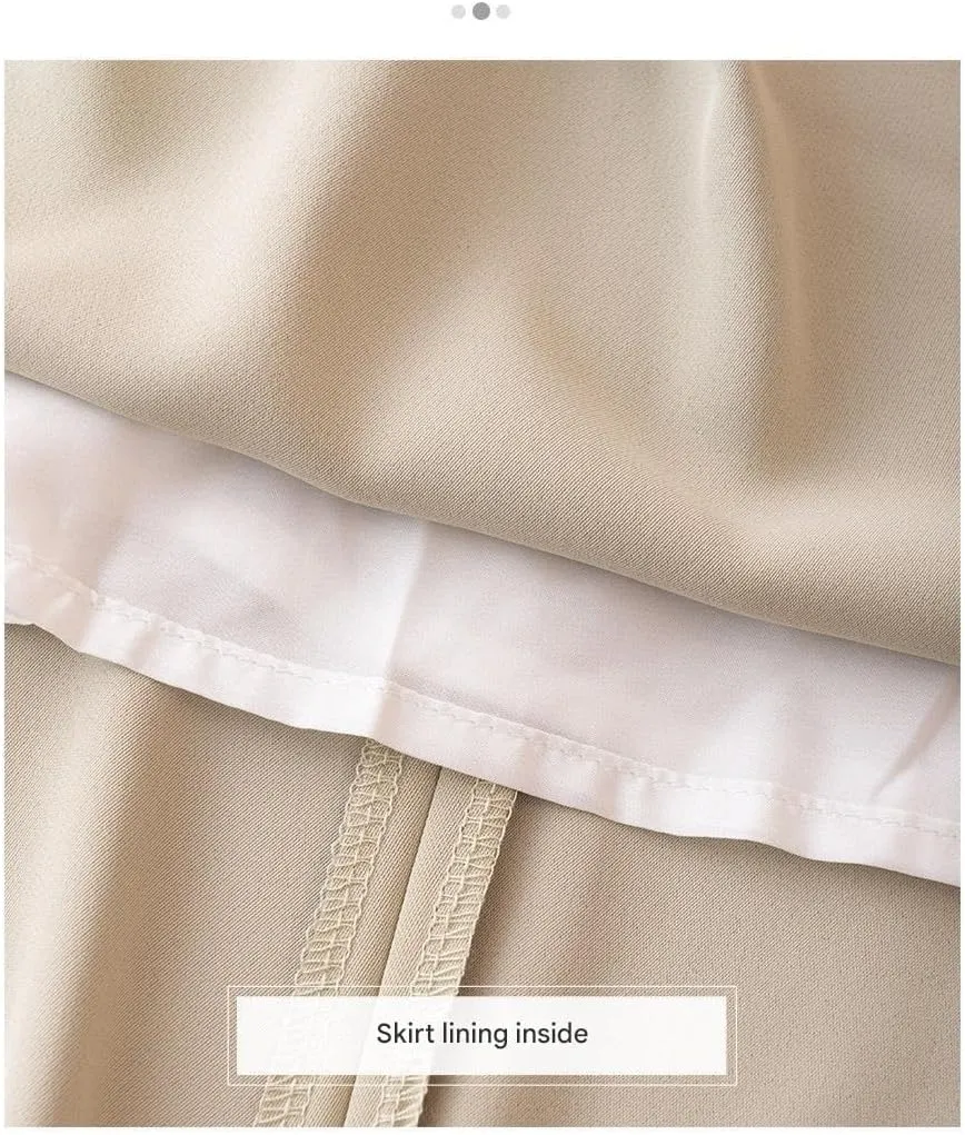 Women's Lightweight Pleated A-Line Skirt  Summer 2025 High-Waisted, Breathable, Elegant Flared Midi Skirt(Light Khaki,28)