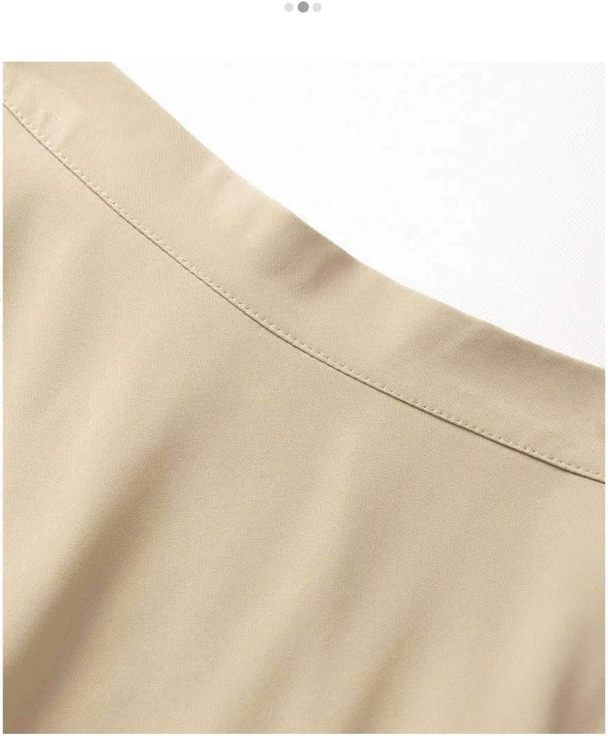 Women's Lightweight Pleated A-Line Skirt  Summer 2025 High-Waisted, Breathable, Elegant Flared Midi Skirt(Light Khaki,28)