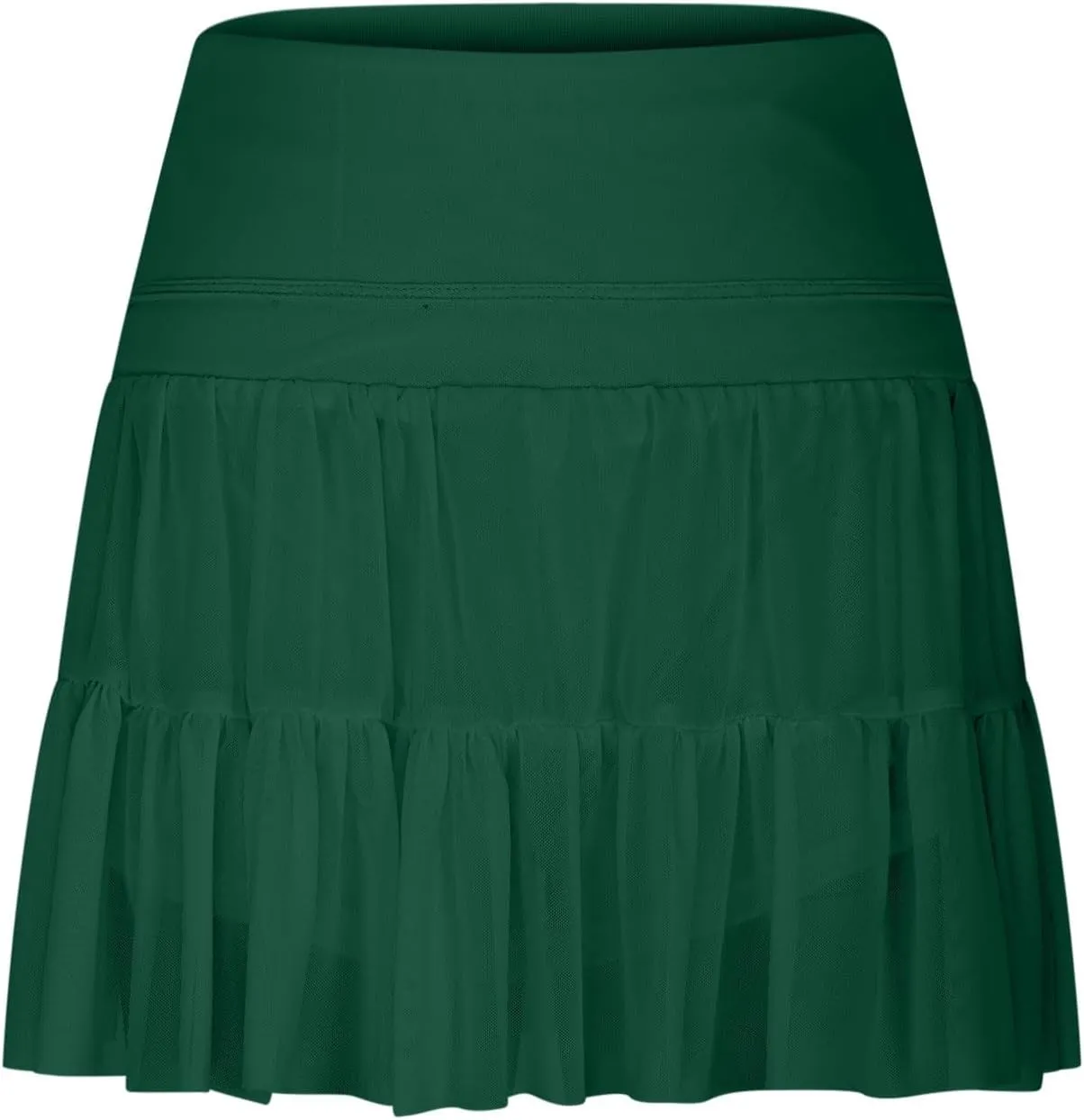 Women's Mini Tutu Skirt Skort Flowy High Waisted Tiered Ruffle Tennis Athletic Skater Golf Skirts with Built in Shorts