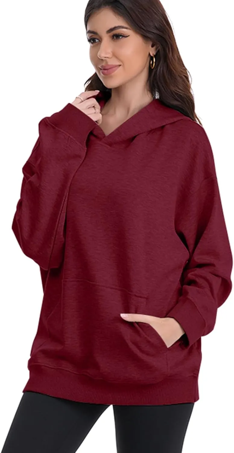 Women's Oversized Hooded Sweatshirt Long Sleeve Sweaters Pullover Fall Outfits with Pocket