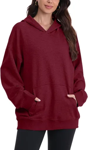 Women's Oversized Hooded Sweatshirt Long Sleeve Sweaters Pullover Fall Outfits with Pocket