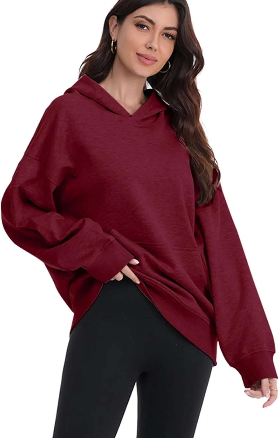 Women's Oversized Hooded Sweatshirt Long Sleeve Sweaters Pullover Fall Outfits with Pocket