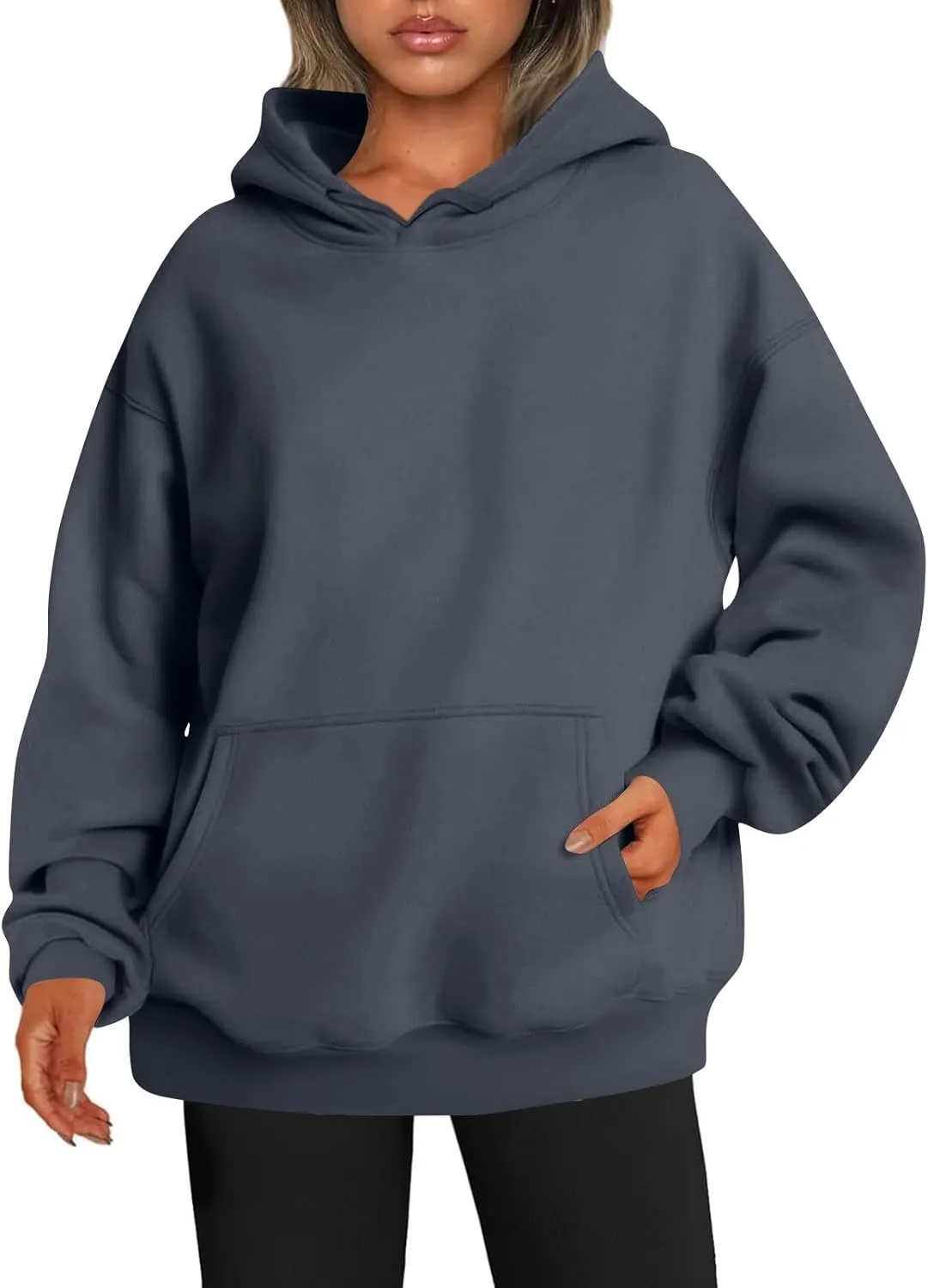 Womens Plain Hoodies Oversized Sweatshirts Pullover Fleece Sweaters With Pockets Winter Fall Outfits Y2k Clothes