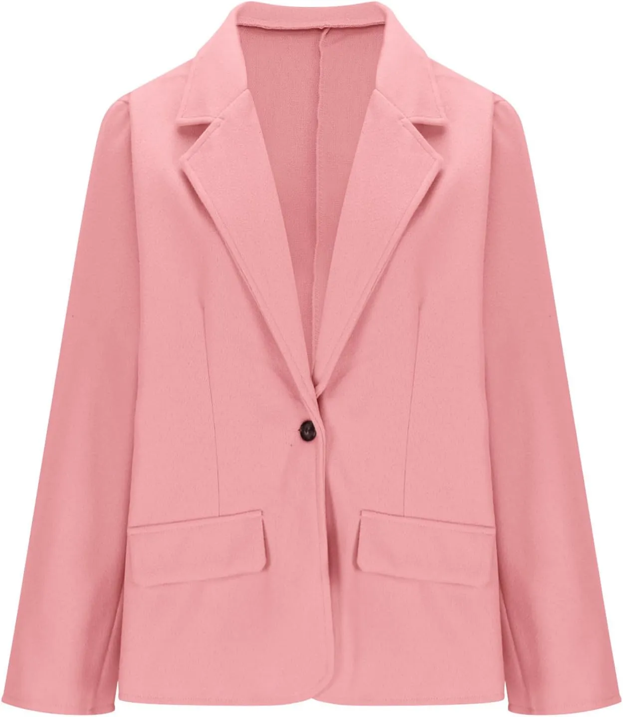 Womens Plus Size Blazer Wool Blend Lapel Causal Business Open Front Short Jacket Pea Coat Warm Cozy Fall Trench Coat