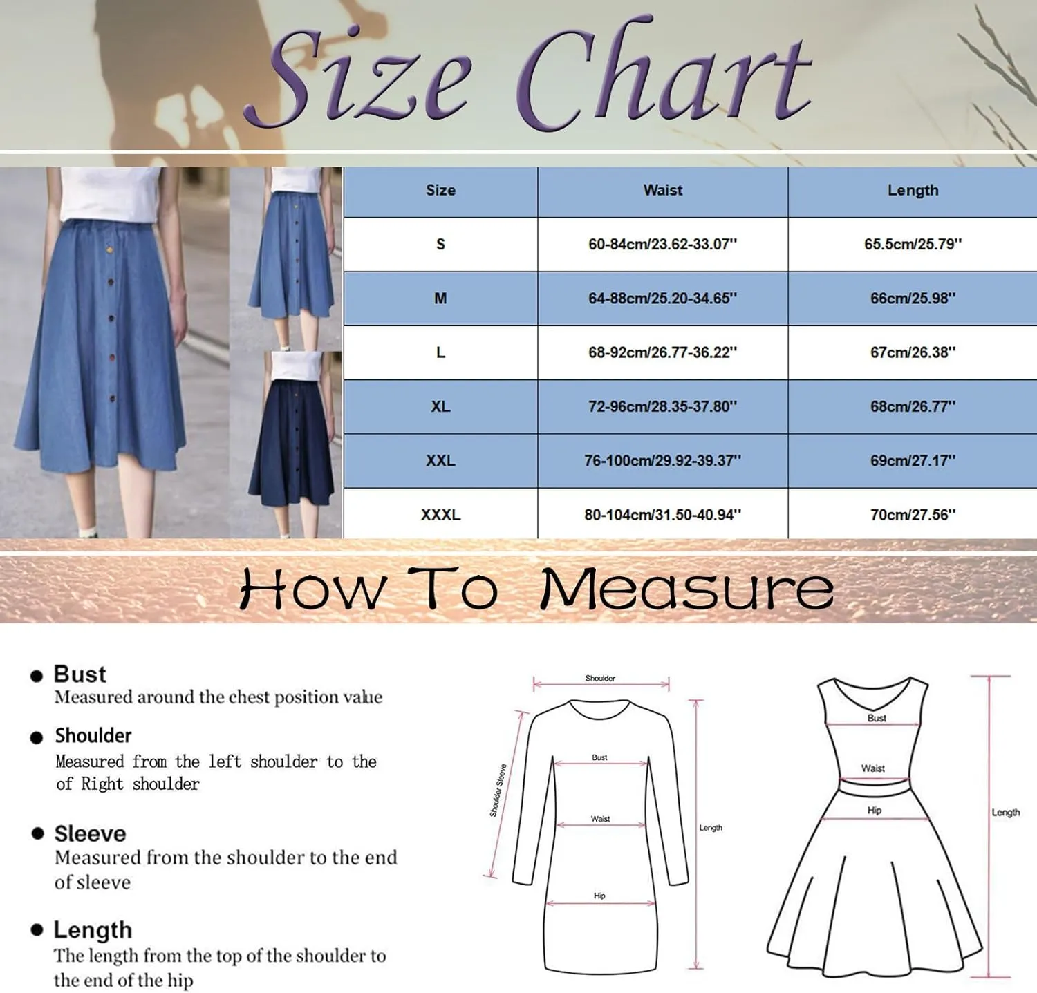 Women's Plus Size Denim Skirt Casual High Waisted A Line Midi with Elastic Waist for School Skirt for Women