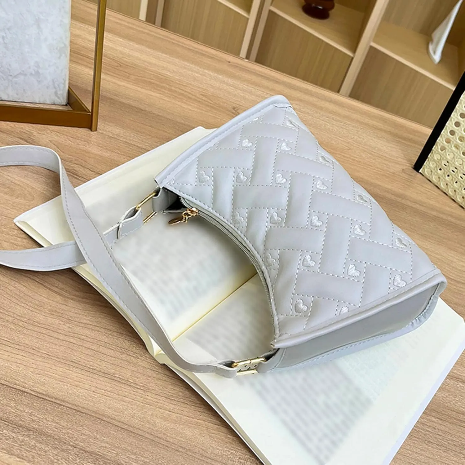 Womens Shoulder Shopping Handbags Waterproof Nylon Crossbody Bags for Woman Trendy Cute Purse for Women Trendy(Grey)
