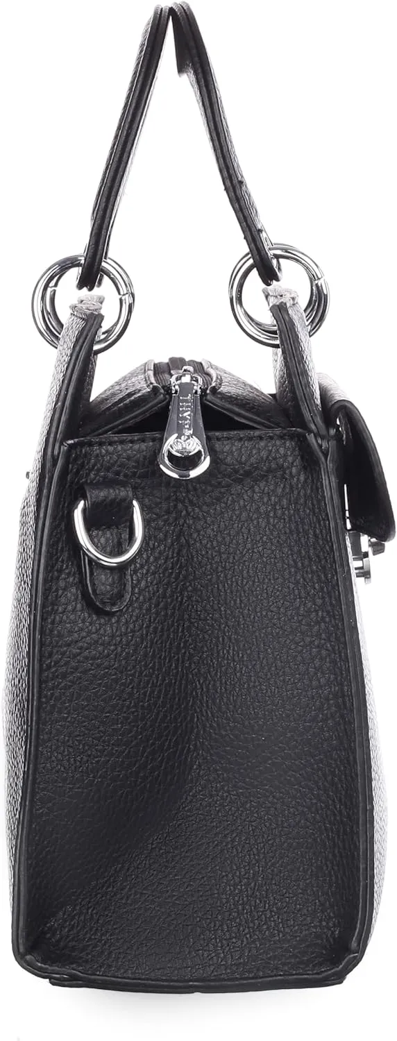 Women's Structured Tote Bag  Elegant Top Handle Satchel with Lock Closure & Adjustable Strap