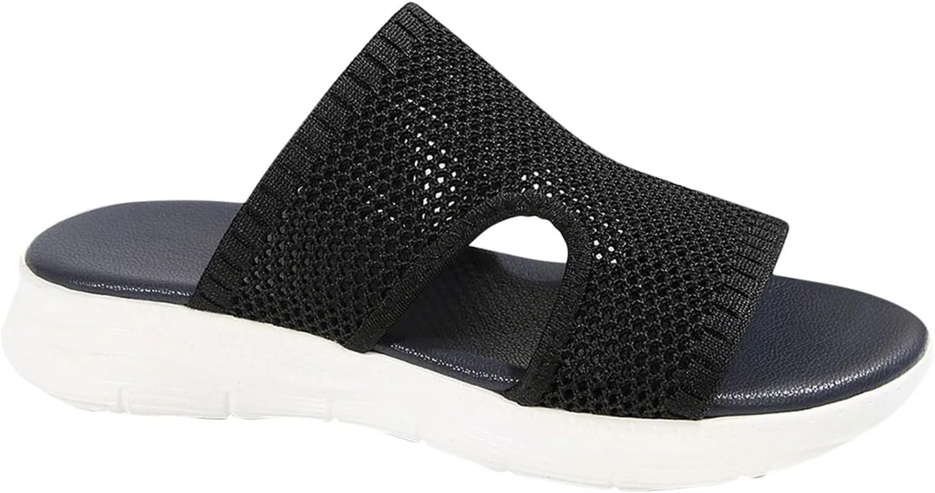 Womens Summer Breathable Mesh Slippers Lightweight Mesh Garden Shoes Platform Footwear Non Slip Comfort Walking Shoes