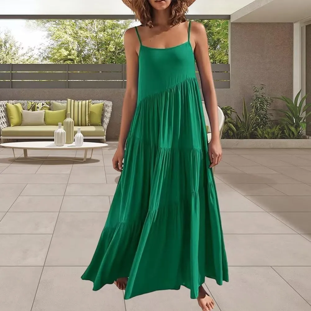 Womens Summer Dresses Spaghetti Strap Maxi Dresses for Women Boho Dress Sun Dresses for Women 2025