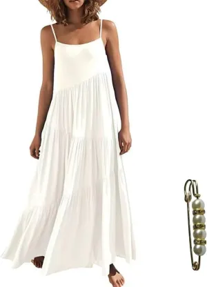 Womens Summer Dresses Spaghetti Strap Maxi Dresses for Women Boho Dress Sun Dresses for Women 2025