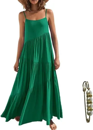 Womens Summer Dresses Spaghetti Strap Maxi Dresses for Women Boho Dress Sun Dresses for Women 2025