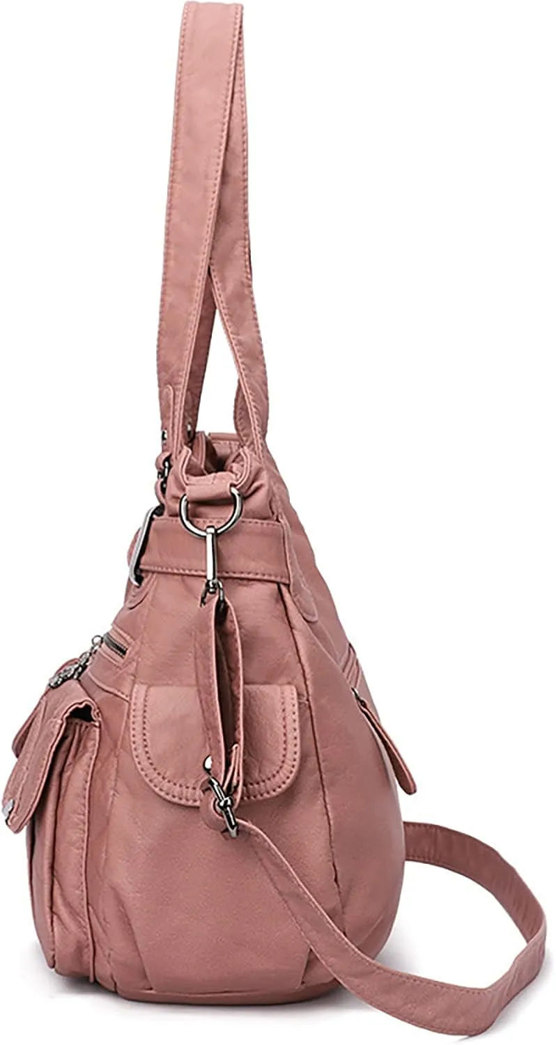 Women's Trendy Purses Vegan Leather Hobo Handbags Casual Nylon Purses Handbags Crossbody Bags Womens Crochet Bag(A)