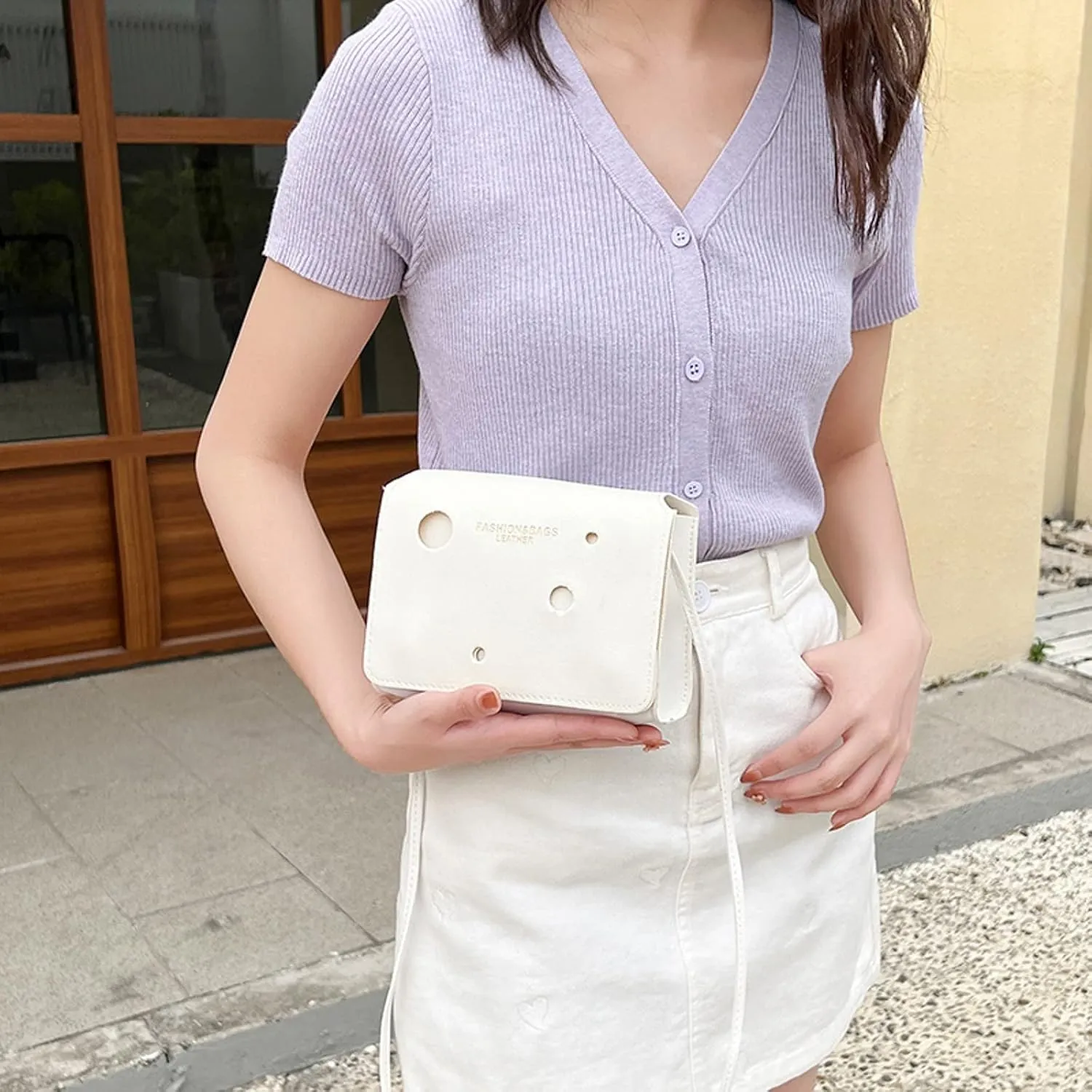 Women's Trendy Purses Vegan Leather Hobo Handbags Fabric Nylon Multi Pocket Crossbody Bags Summer Mini Gym Bag(White)