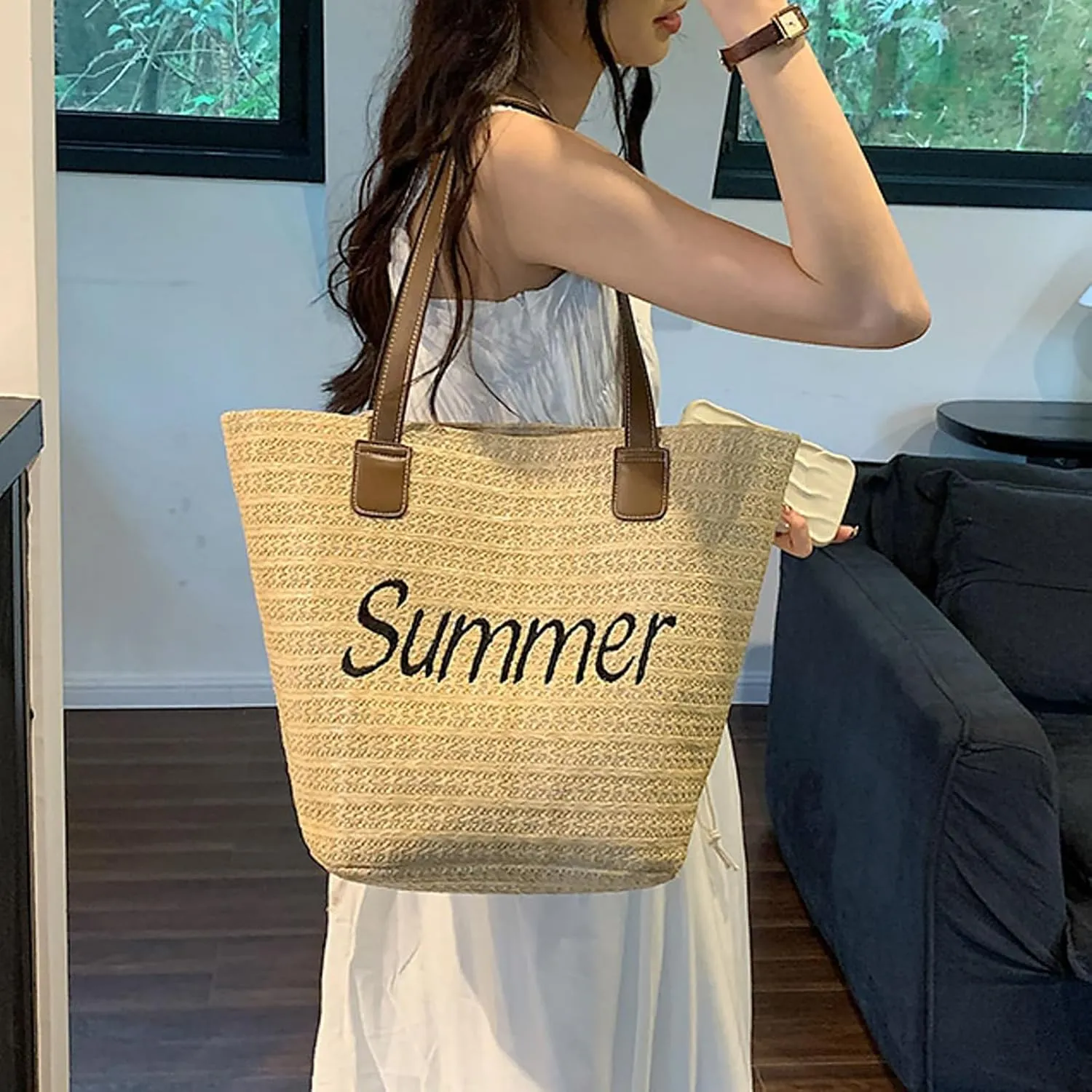 Women's Trendy Purses Vegan Leather Hobo Handbags Fashion Canvas Hippie Crossbody Bags Trendy Clutch Saddle Bag(Khaki)