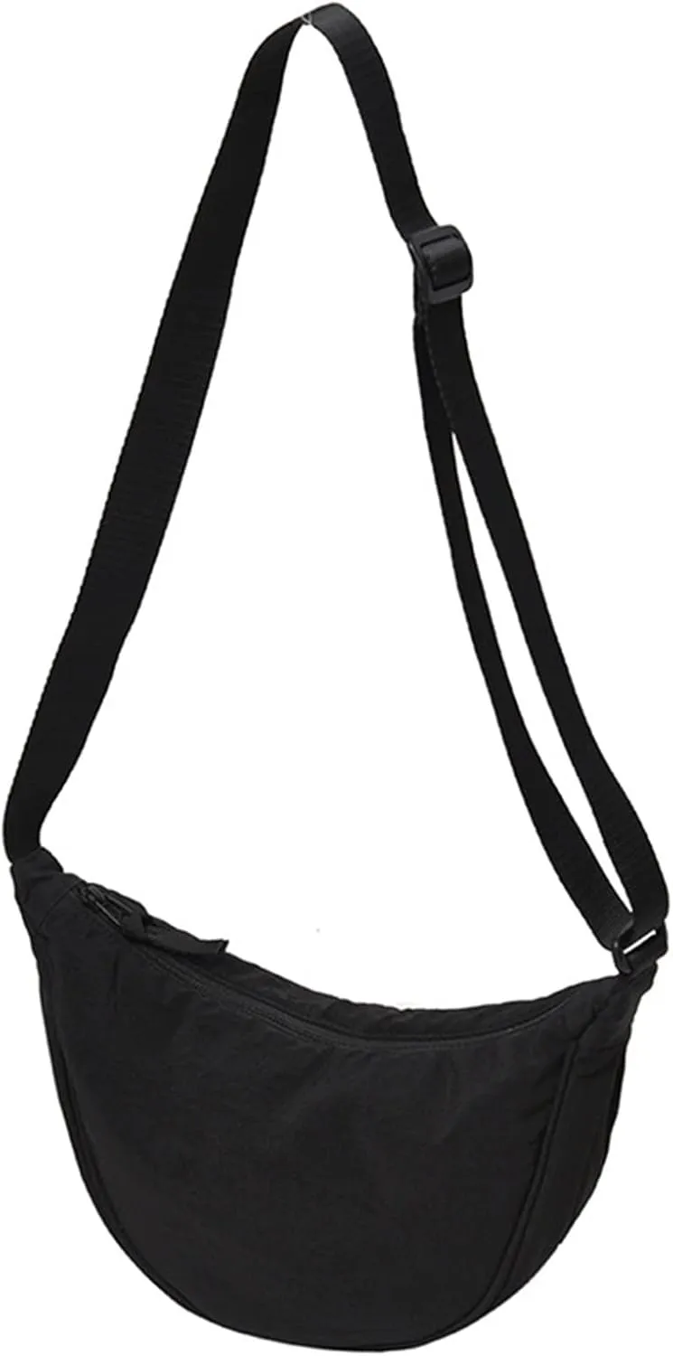 Women's Trendy Purses Vegan Leather Hobo Handbags Lightweight Quilted Fabric Handbags for Women Small Makeup Bag(Black)