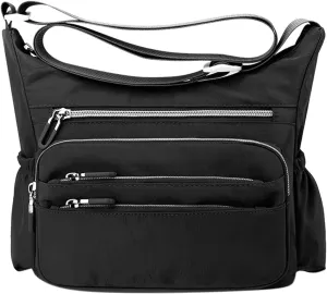 Women's Trendy Purses Vegan Leather Hobo Handbags Lightweight Quilted Fabric Handbags for Women Transparent Bag(Black)