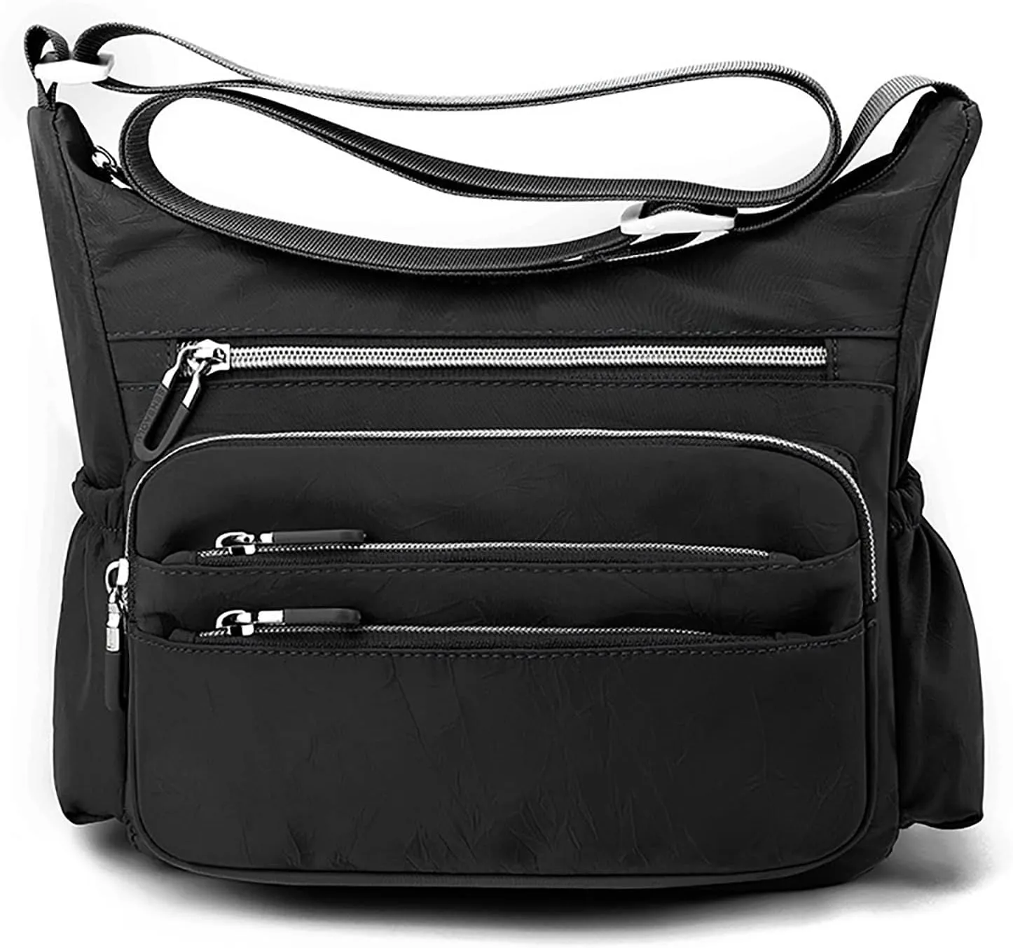Women's Trendy Purses Vegan Leather Hobo Handbags Lightweight Quilted Fabric Handbags for Women Transparent Bag(Black)