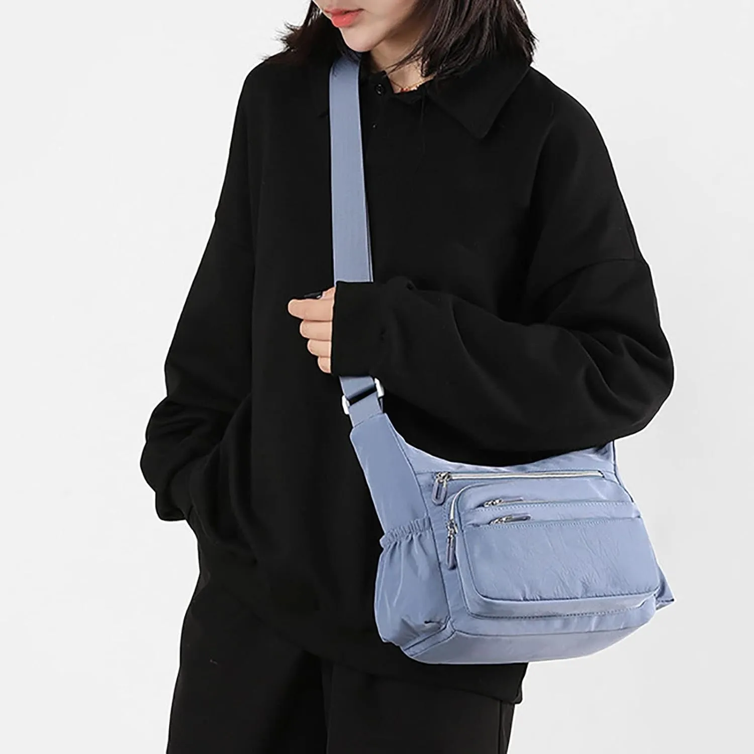 Women's Trendy Purses Vegan Leather Hobo Handbags Lightweight Quilted Fabric Handbags for Women Transparent Bag(BU1)