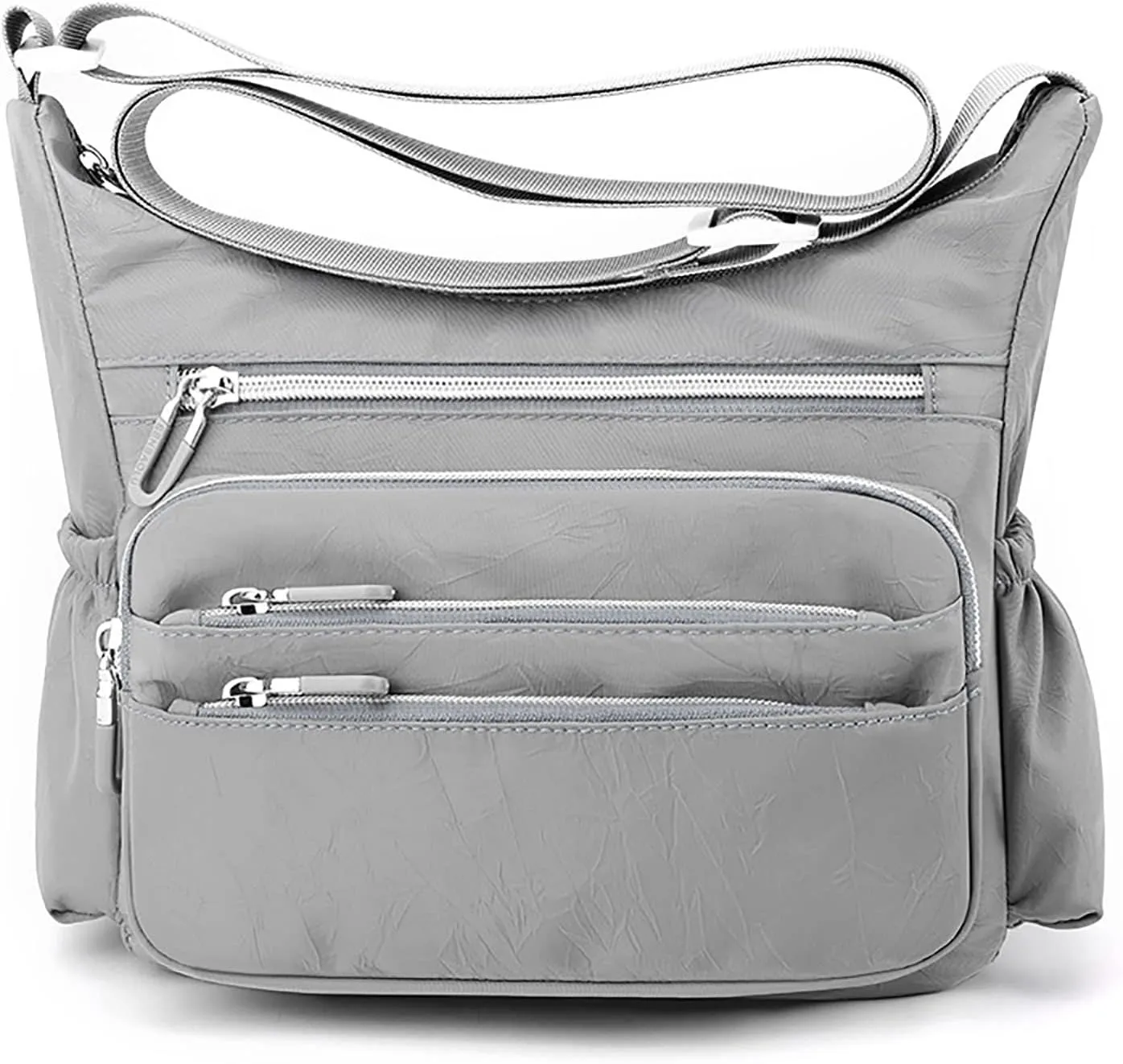 Women's Trendy Purses Vegan Leather Hobo Handbags Lightweight Quilted Fabric Handbags for Women Transparent Bag(Grey)