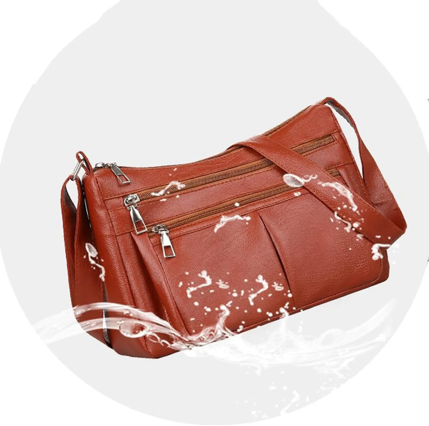Women's Trendy Purses Vegan Leather Hobo Handbags Small Quilted Crossbody Bags for Women Womens Shoulder Purse(Brown)