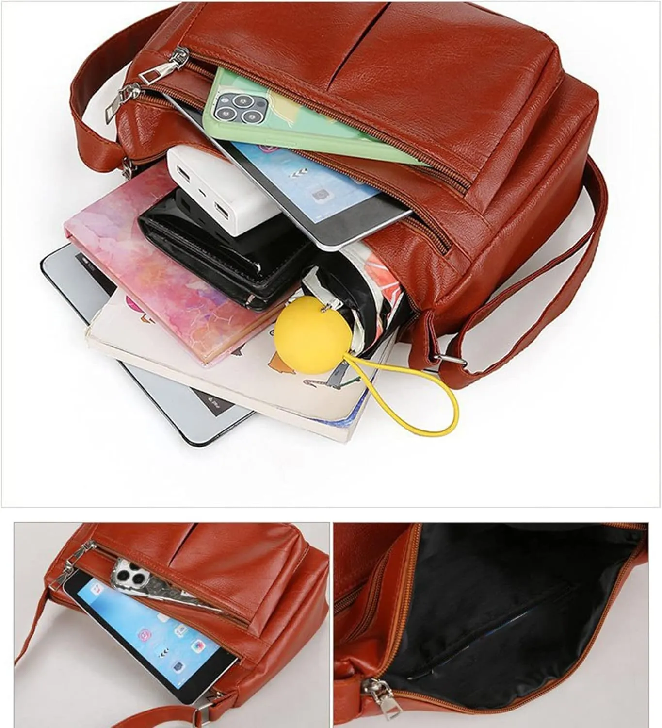 Women's Trendy Purses Vegan Leather Hobo Handbags Small Quilted Crossbody Bags for Women Womens Shoulder Purse(Brown)
