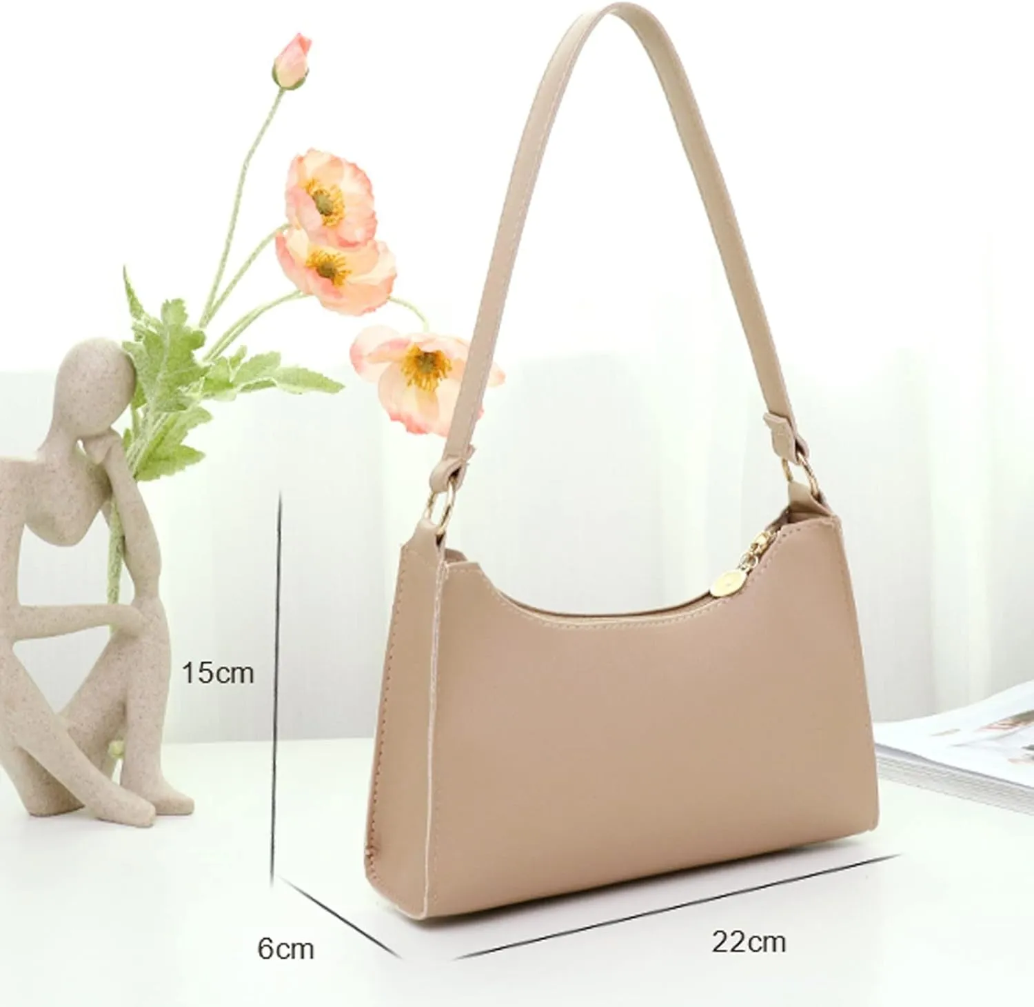 Women's Trendy Purses Vegan Leather Hobo Handbags Women's Shoulder Bags Tote Satchel Hobo Small Clear Backpacks(White)
