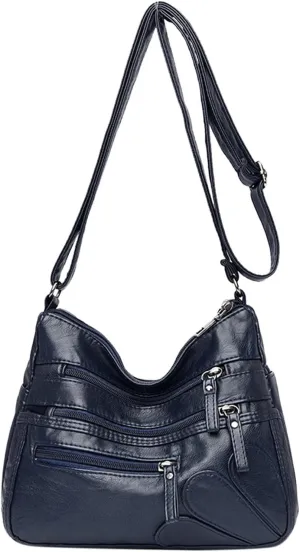 Women's Trendy Purses Vegan Leather Hobo Handbags Women's Shoulder Bags Tote Satchel Hobo Womens Shoulder Purse(Blue)