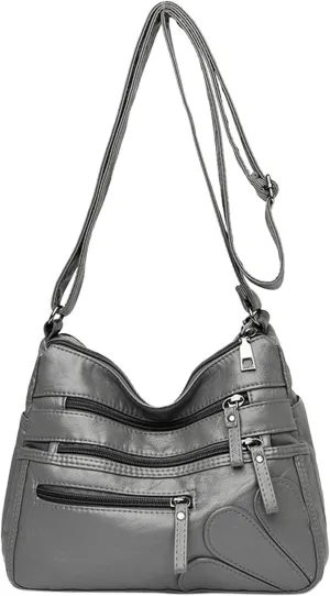 Women's Trendy Purses Vegan Leather Hobo Handbags Women's Shoulder Bags Tote Satchel Hobo Womens Shoulder Purse(Grey)