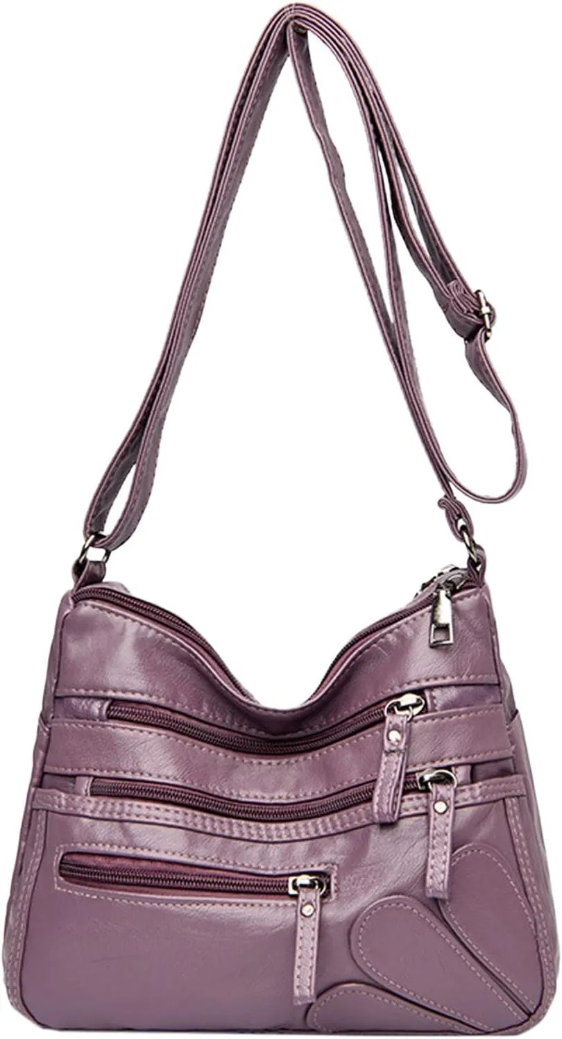 Women's Trendy Purses Vegan Leather Hobo Handbags Women's Shoulder Bags Tote Satchel Hobo Womens Shoulder Purse(Purple)
