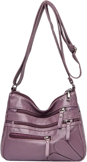 Women's Trendy Purses Vegan Leather Hobo Handbags Women's Shoulder Bags Tote Satchel Hobo Womens Shoulder Purse(Purple)