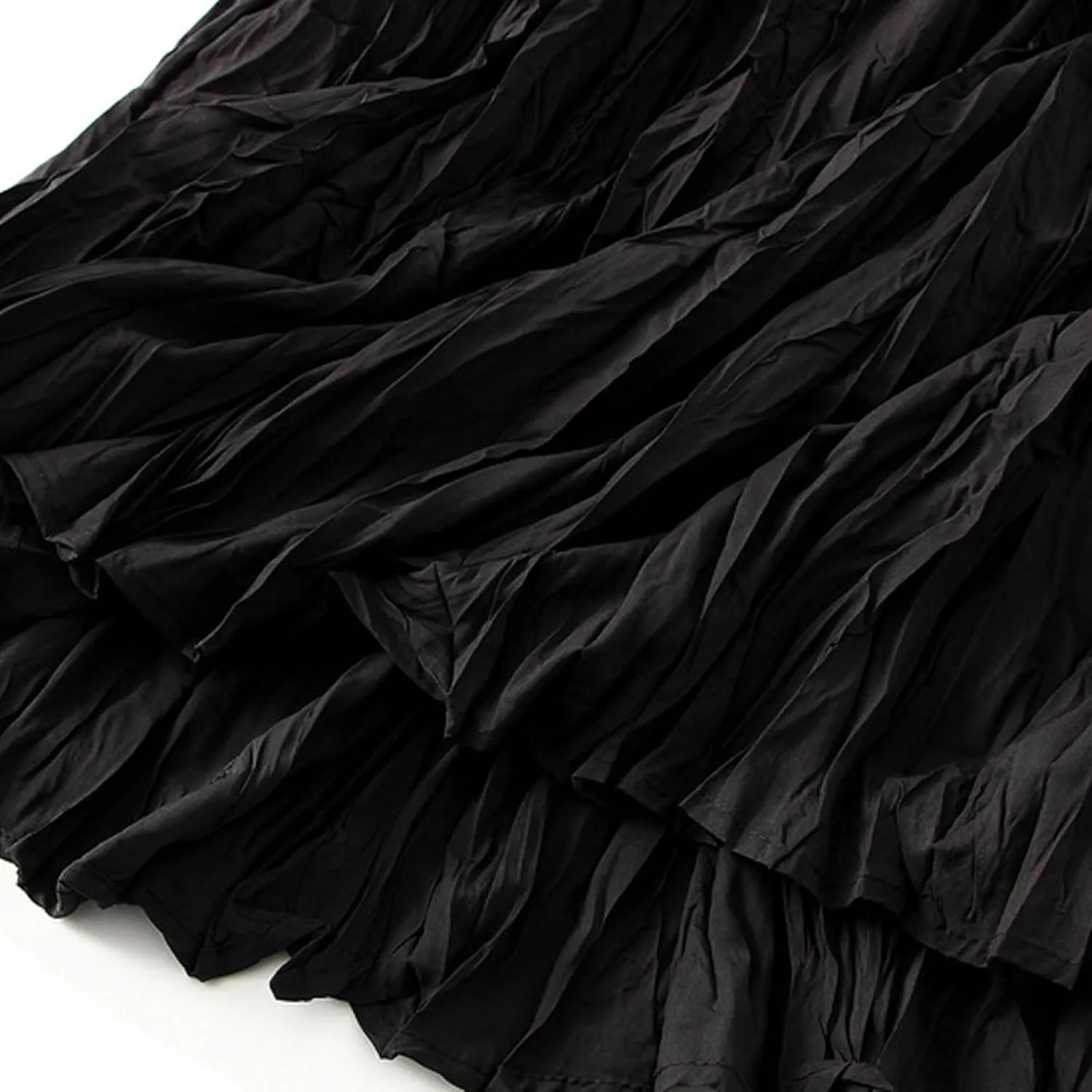 Womens Tulle Ruffle Pleated Skirts Fashion Solid Versatile A Line Maxi Skirt Holiday High Waisted Reversible Skirts