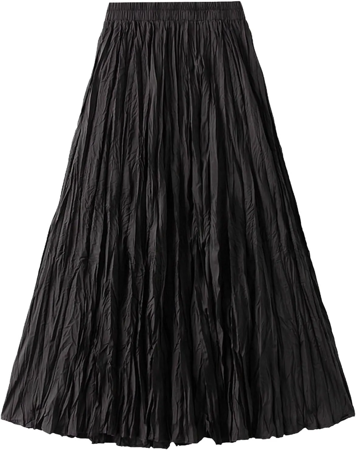 Womens Tulle Ruffle Pleated Skirts Fashion Solid Versatile A Line Maxi Skirt Holiday High Waisted Reversible Skirts