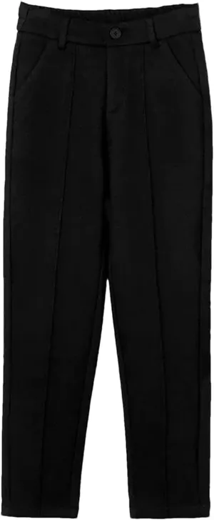 Women's Winter Thicken Dress Pants Women Slim Fit Warm Casual High Waist Office Straight Trousers