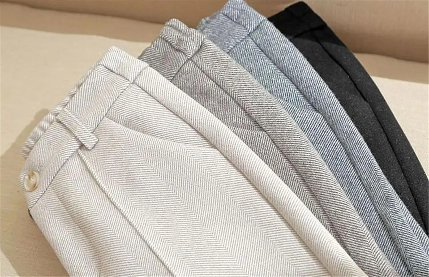Women's Winter Thicken Dress Pants Women Slim Fit Warm Casual High Waist Office Straight Trousers