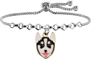 WSNANG Husky Jewelry Husky Keychain Husky Bracelet/Necklace Dog Mom Gift Dogs Jewelry for Husky Lover