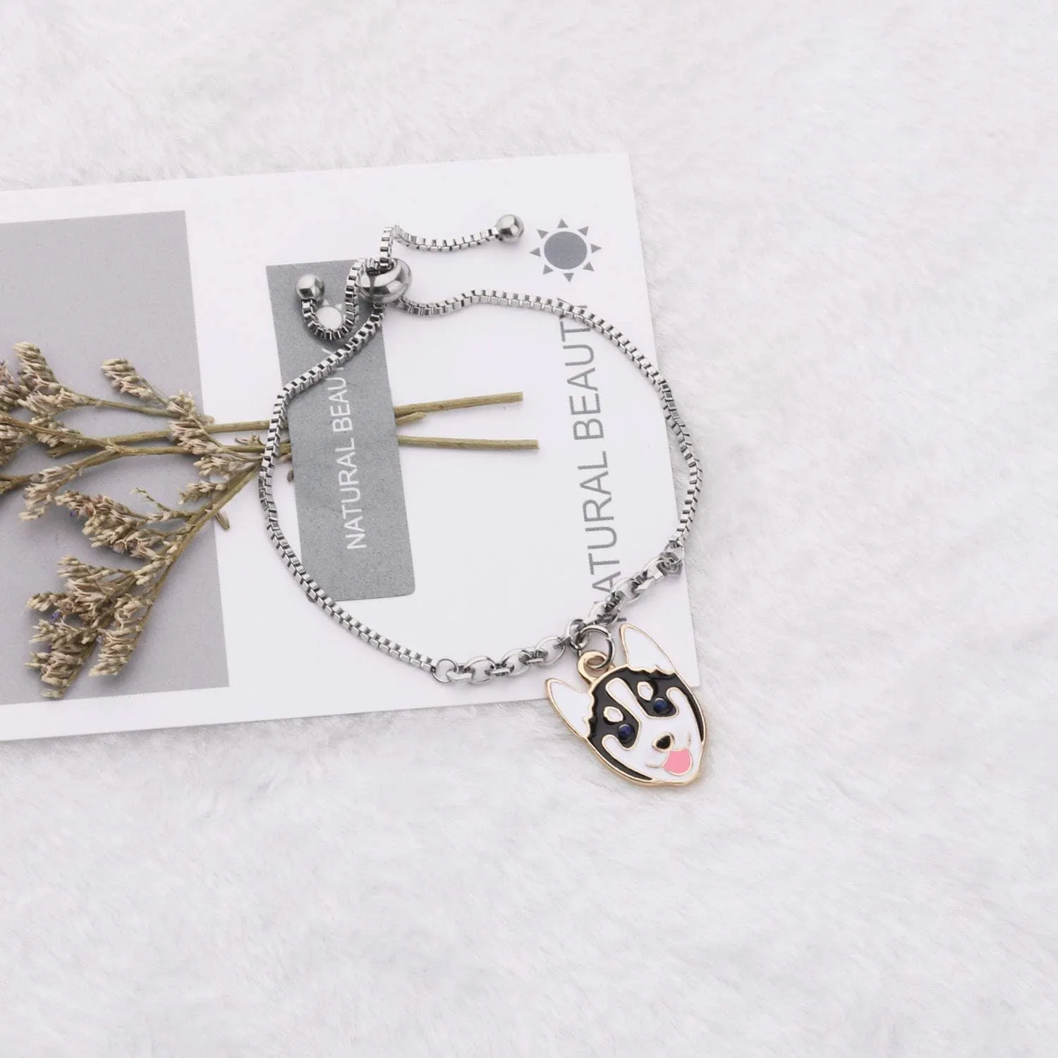 WSNANG Husky Jewelry Husky Keychain Husky Bracelet/Necklace Dog Mom Gift Dogs Jewelry for Husky Lover