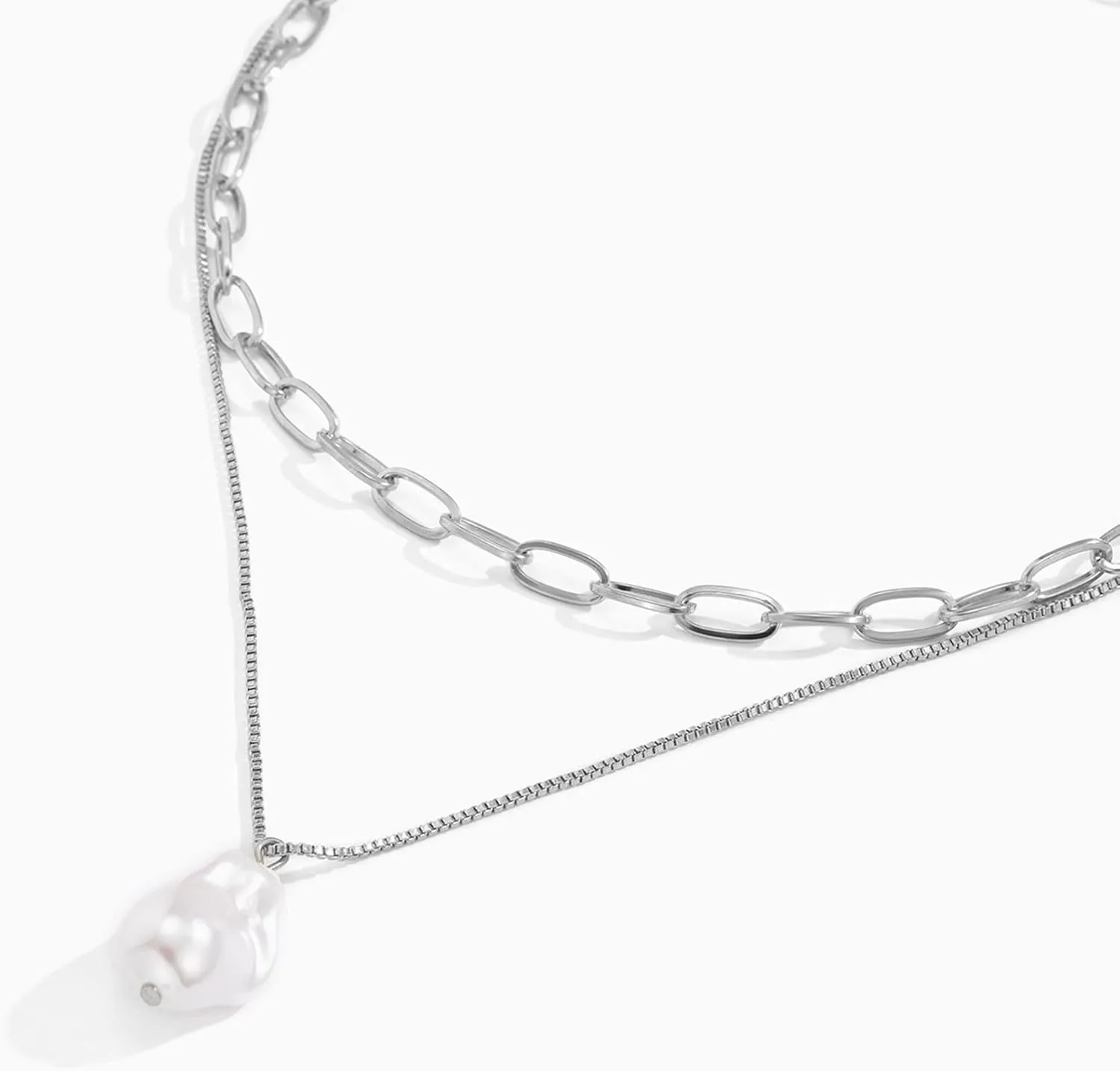 Wycian Bohemian Jewelry for Women Necklace, Necklace Chains Layers Irregular Pearl Jewelry for Women Women Necklace