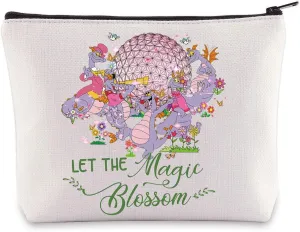 WZMPA Purple Dragon Cosmetic Bag - Magic Blossom Dragon Fans Gift Zipper Pouch Bag - Movie Merchandise