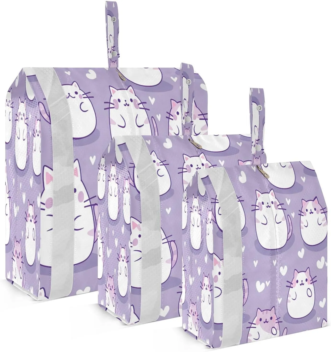 xigua Cats 3 Set Compression Packing Cubes for Travel,Travel Essentials for Carry on Luggage,Travel Accessories for Suitcase Organizer Bags Set,Lightweight and foldable