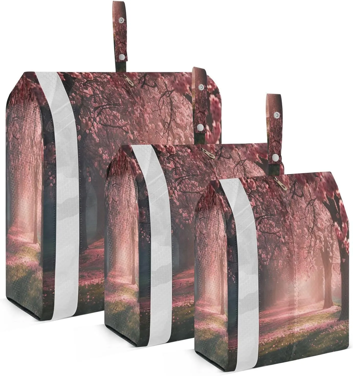 xigua Cherry Blossom Tree 3 Set Compression Packing Cubes for Travel,Travel Essentials for Carry on Luggage,Travel Accessories for Suitcase Organizer Bags Set,Lightweight and foldable