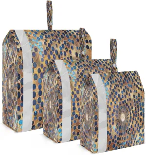 xigua Circular Pattern 3 Set Compression Packing Cubes for Travel,Travel Essentials for Carry on Luggage,Travel Accessories for Suitcase Organizer Bags Set,Lightweight and foldable