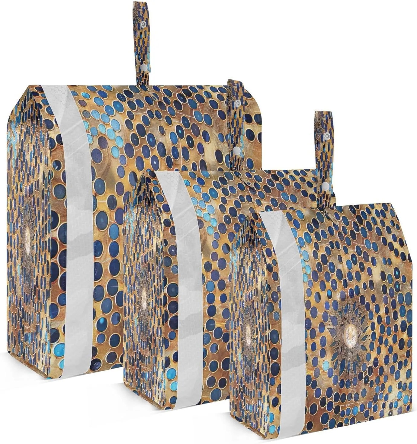 xigua Circular Pattern 3 Set Compression Packing Cubes for Travel,Travel Essentials for Carry on Luggage,Travel Accessories for Suitcase Organizer Bags Set,Lightweight and foldable