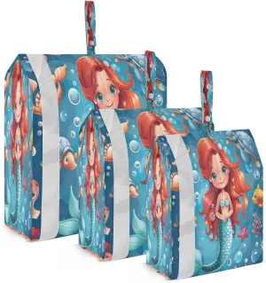 xigua Mermaid 3 Set Compression Packing Cubes for Travel,Travel Essentials for Carry on Luggage,Travel Accessories for Suitcase Organizer Bags Set,Lightweight and foldable