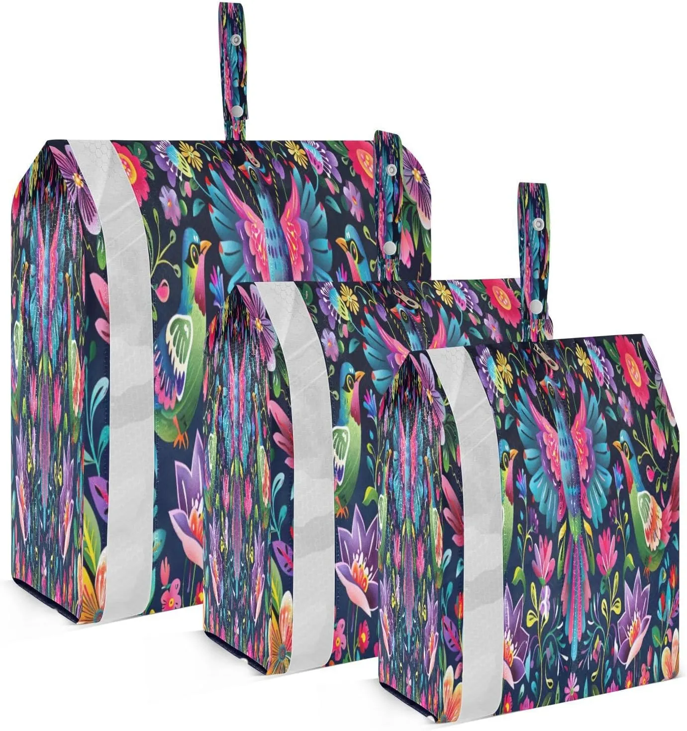 xigua Mexican Pattern 3 Set Compression Packing Cubes for Travel,Travel Essentials for Carry on Luggage,Travel Accessories for Suitcase Organizer Bags Set,Lightweight and foldable