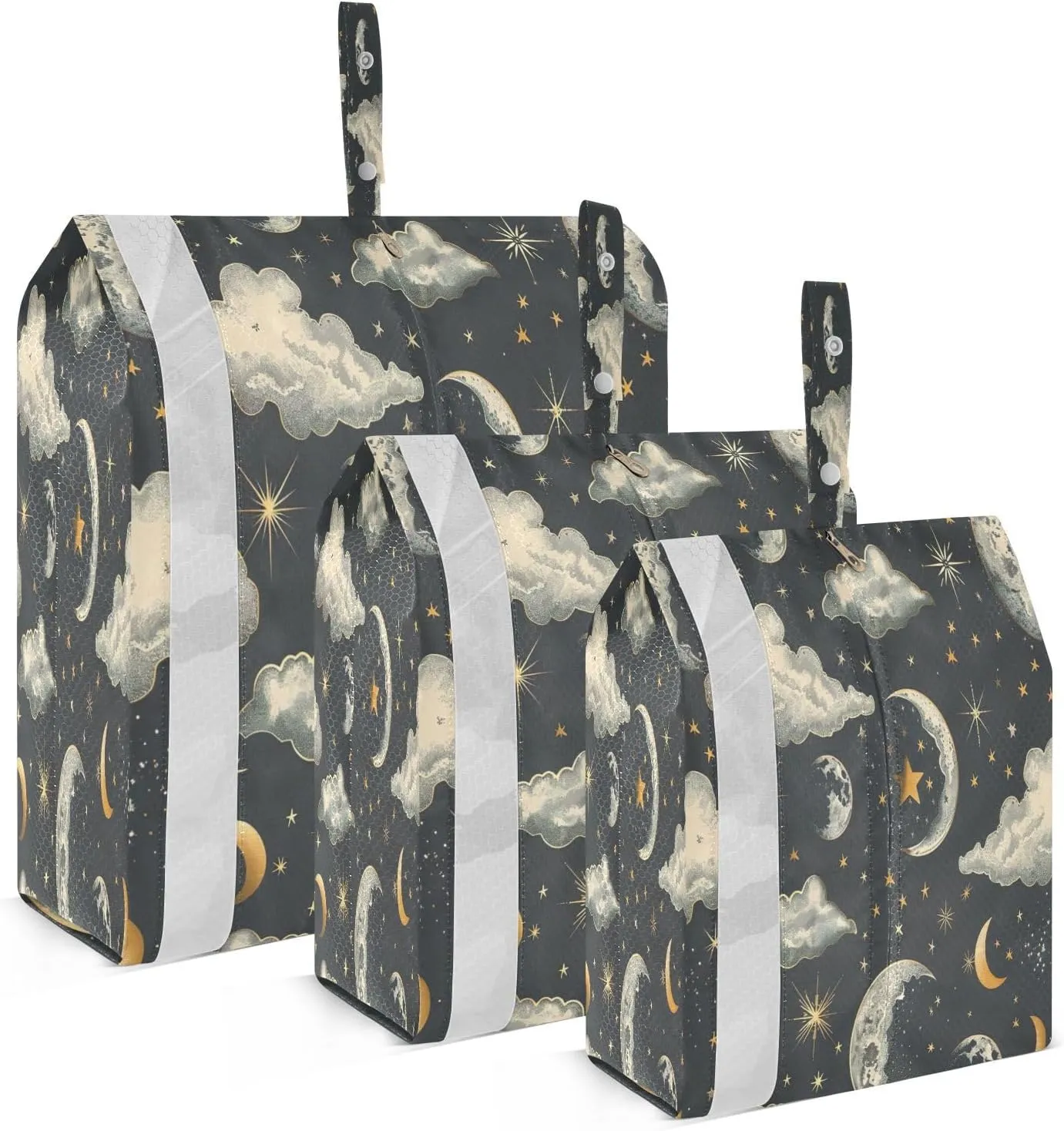 xigua Moons and Clouds 3 Set Compression Packing Cubes for Travel,Travel Essentials for Carry on Luggage,Travel Accessories for Suitcase Organizer Bags Set,Lightweight and foldable