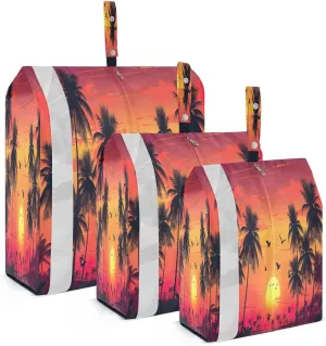 xigua Palm Tree 3 Set Compression Packing Cubes for Travel,Travel Essentials for Carry on Luggage,Travel Accessories for Suitcase Organizer Bags Set,Lightweight and foldable