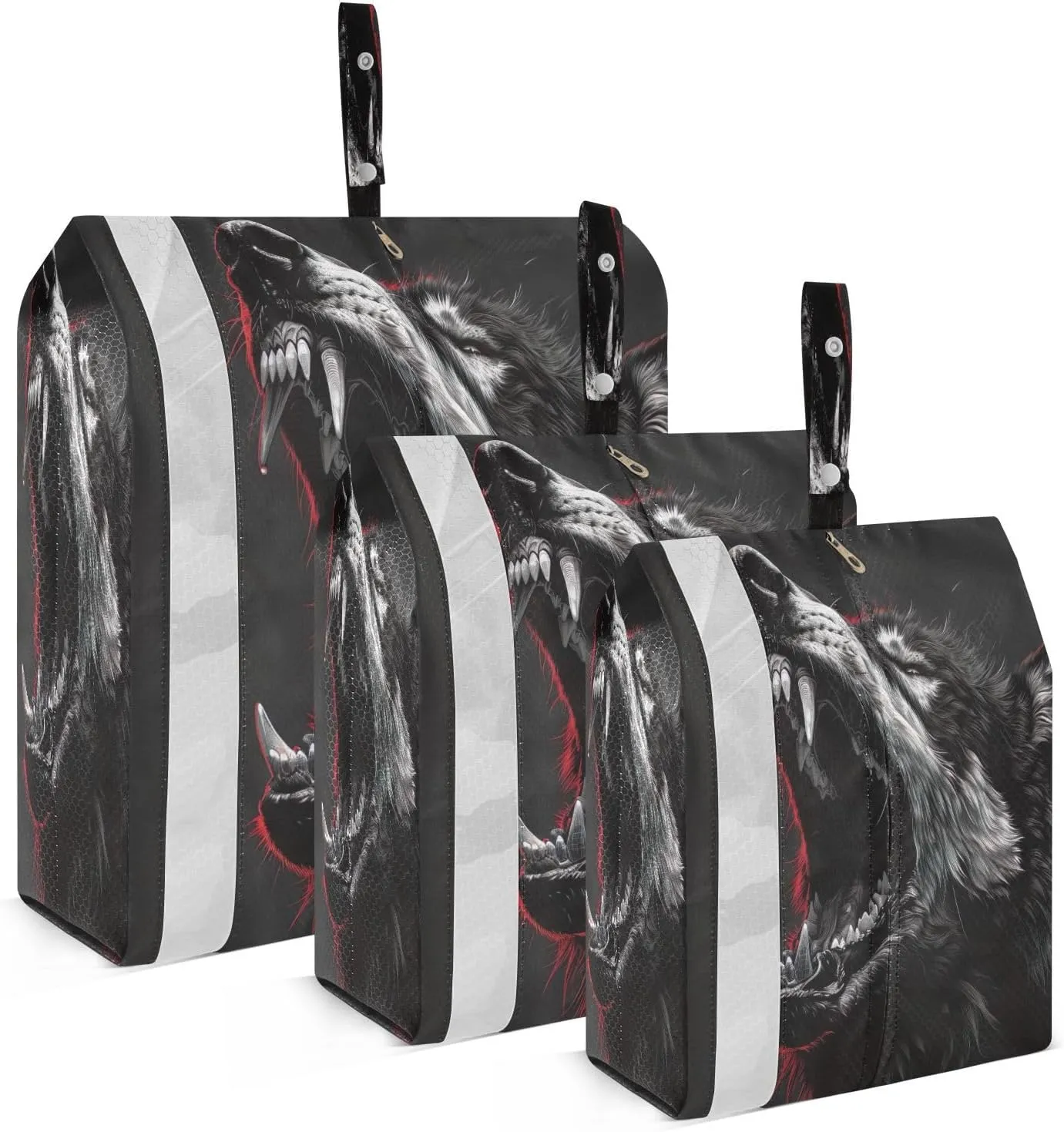 xigua Wolf 3 Set Compression Packing Cubes for Travel,Travel Essentials for Carry on Luggage,Travel Accessories for Suitcase Organizer Bags Set,Lightweight and foldable